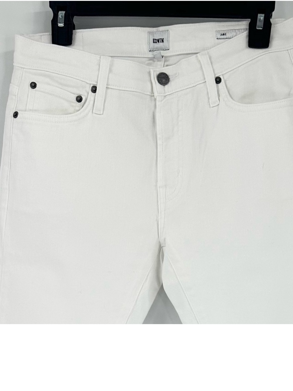 Edwin Jamie Boyfriend Relaxed Fit Denim Jean Pants, Optic White, Size 27, NWT - Picture 6 of 14